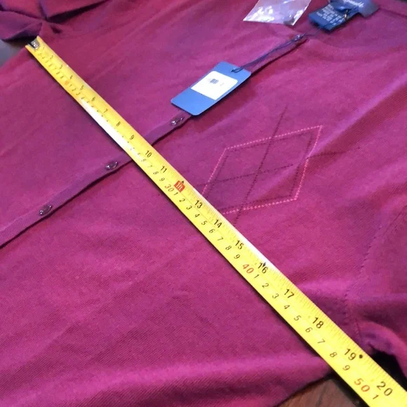 🇫🇷Faconnable Argyle Bordeaux detail button-down classic cardigan coordinate - Picture 9 of 9